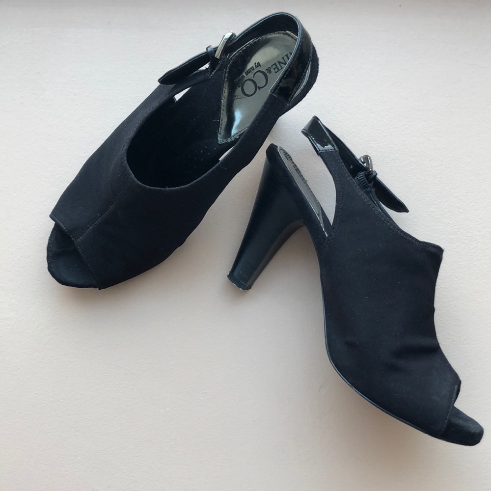 Black  Slingback Peep Toe Heel 👠 Nine & Co. by Nine West